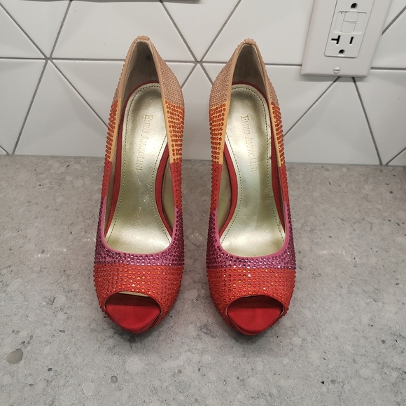 Enzo Angiolini glitzy multi colored heels. Size 7M - Picture 1 of 5